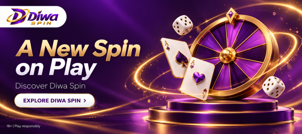 Diwa Spin banner with reels